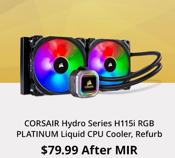 CORSAIR Hydro SeriesH115i RGB PLATINUM Liquid CPU Cooler, Refurb