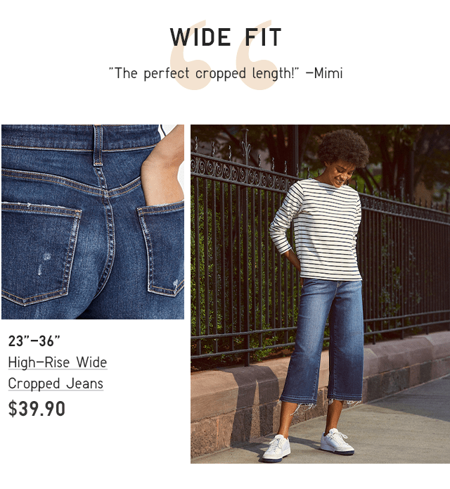 BODY4-HIGH RISE WIDE CROPPED JEANS