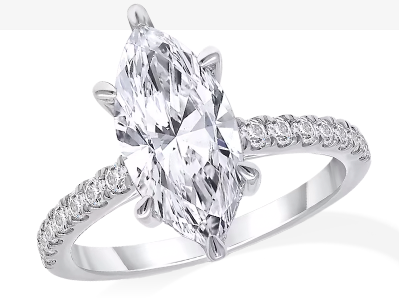 Lab-Created Diamonds by KAY Marquise-Cut Engagement Ring 3-1/2 ct tw 14K White Gold