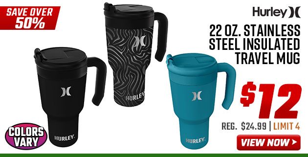 Hurley 22 oz. Stainless Steel Insulated Travel Mug