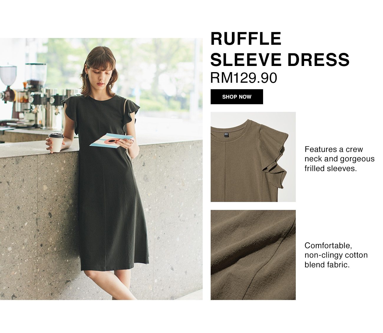 Ruffle Sleeve Dress