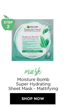 STEP 2 - mask - Moisture Bomb Super Hydrating Sheet Mask - Mattifying - SHOP NOW