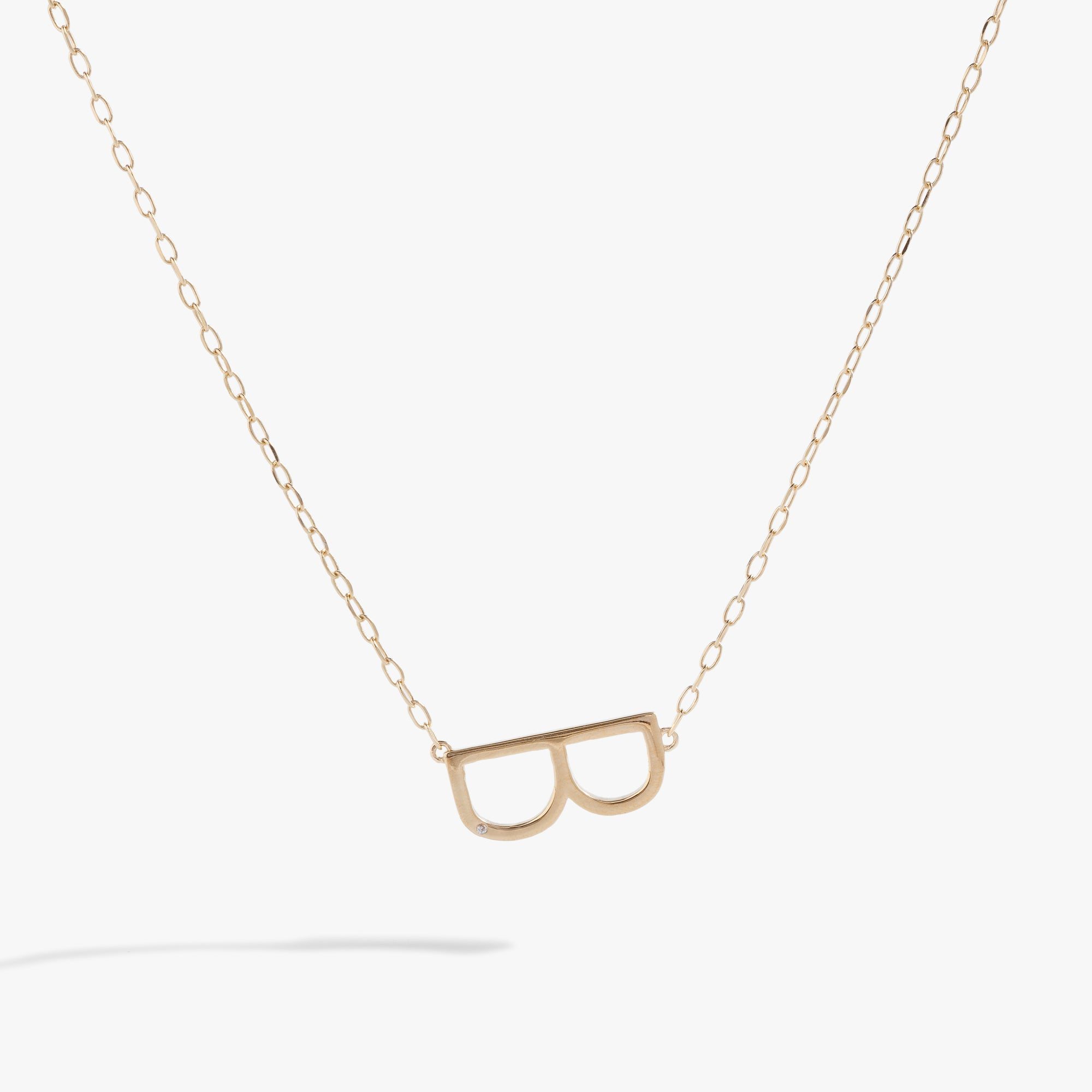 Image of Initial B Precious Elongated Necklace