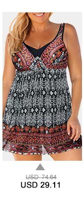 V Neck Keyhole Back Plus Size Swimdress and Shorts