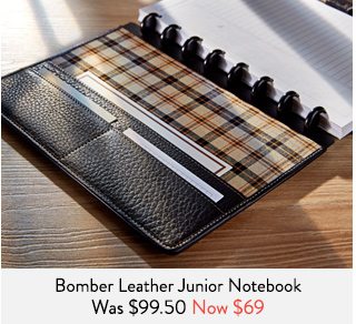 Shop Circa Bomber Jacket Leather Foldover Notebook