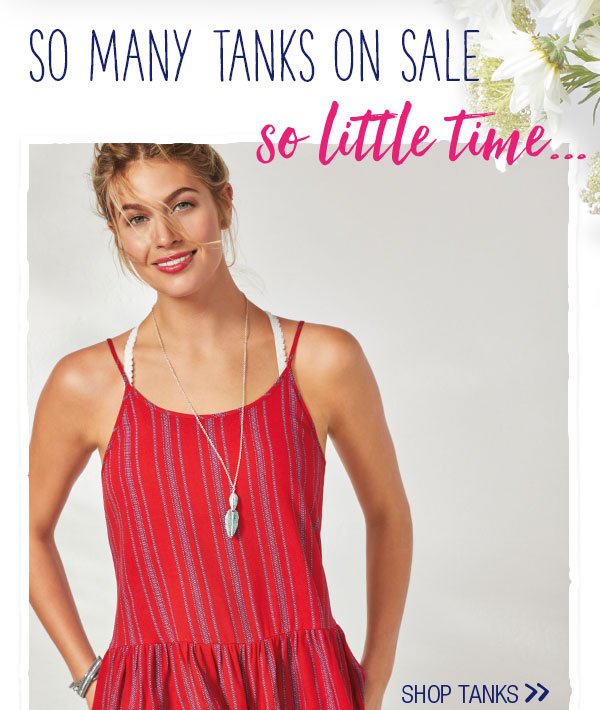 So many tanks on sale, so little time... Shop tanks.