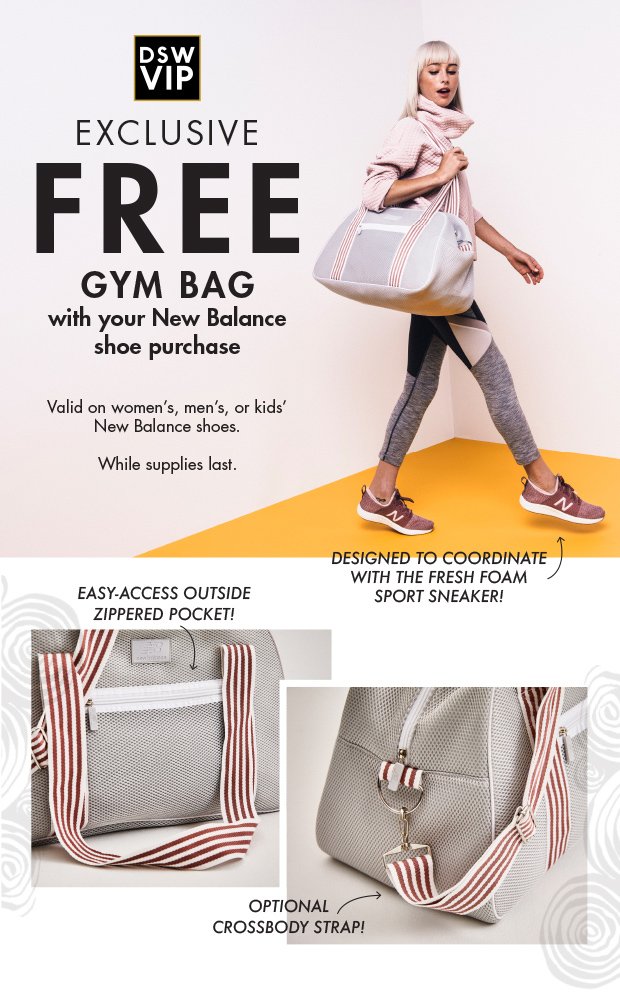 EXCLUSIVE FREE GYM BAG with your New Balance shoe purchase