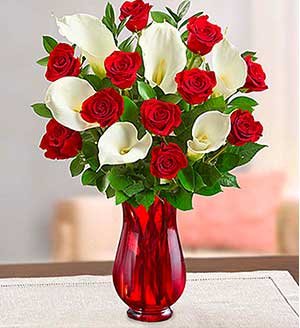 Stunning Red Rose & Calla Lily Bouquet SHOP NOW 