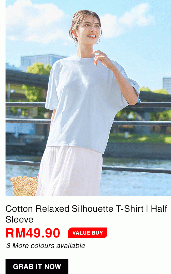 Cotton Relaxed Silhouette T-Shirt | Half Sleeve