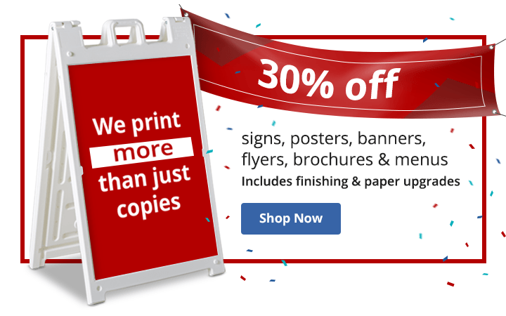 30% off signs, posters & banners