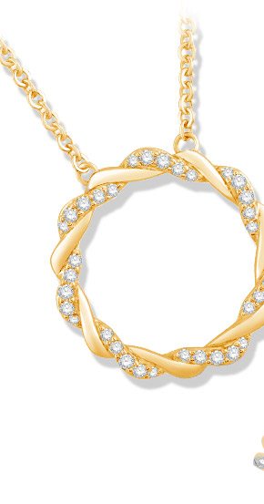 Circle of Gratitude Gold and Diamond Necklace