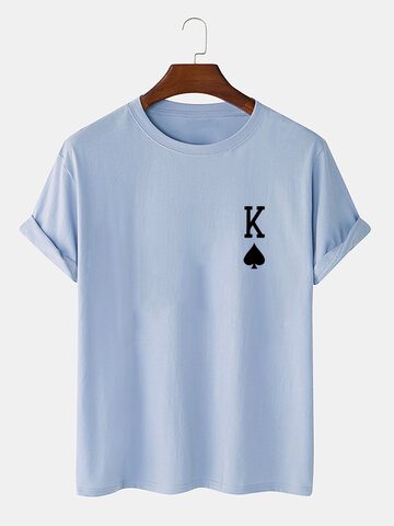 King Of Spades Poker Print T-Shirts