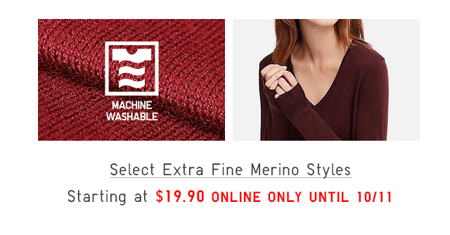 SELECT EXTRA FINE MERINO STYLES STARTING AT $19.90