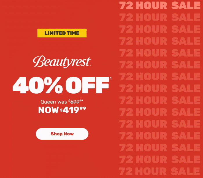 limited time Beautyrest 40% OFF Shop Now Save Big Sale