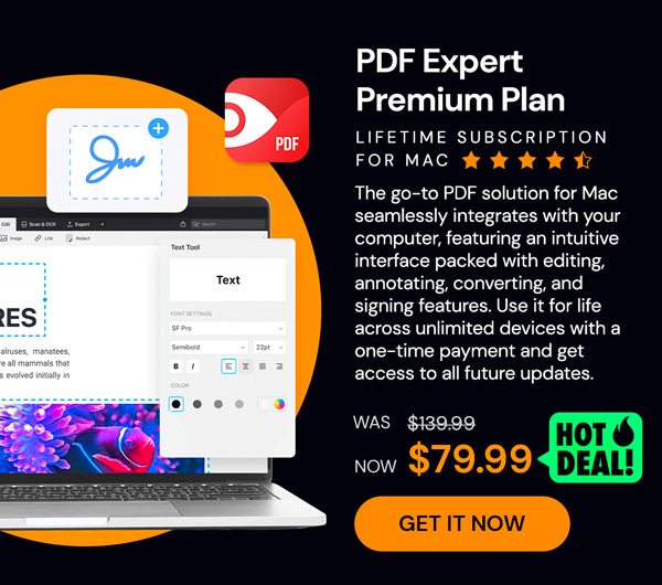 PDF Expert Premium Plan: Lifetime Subscription (Mac)