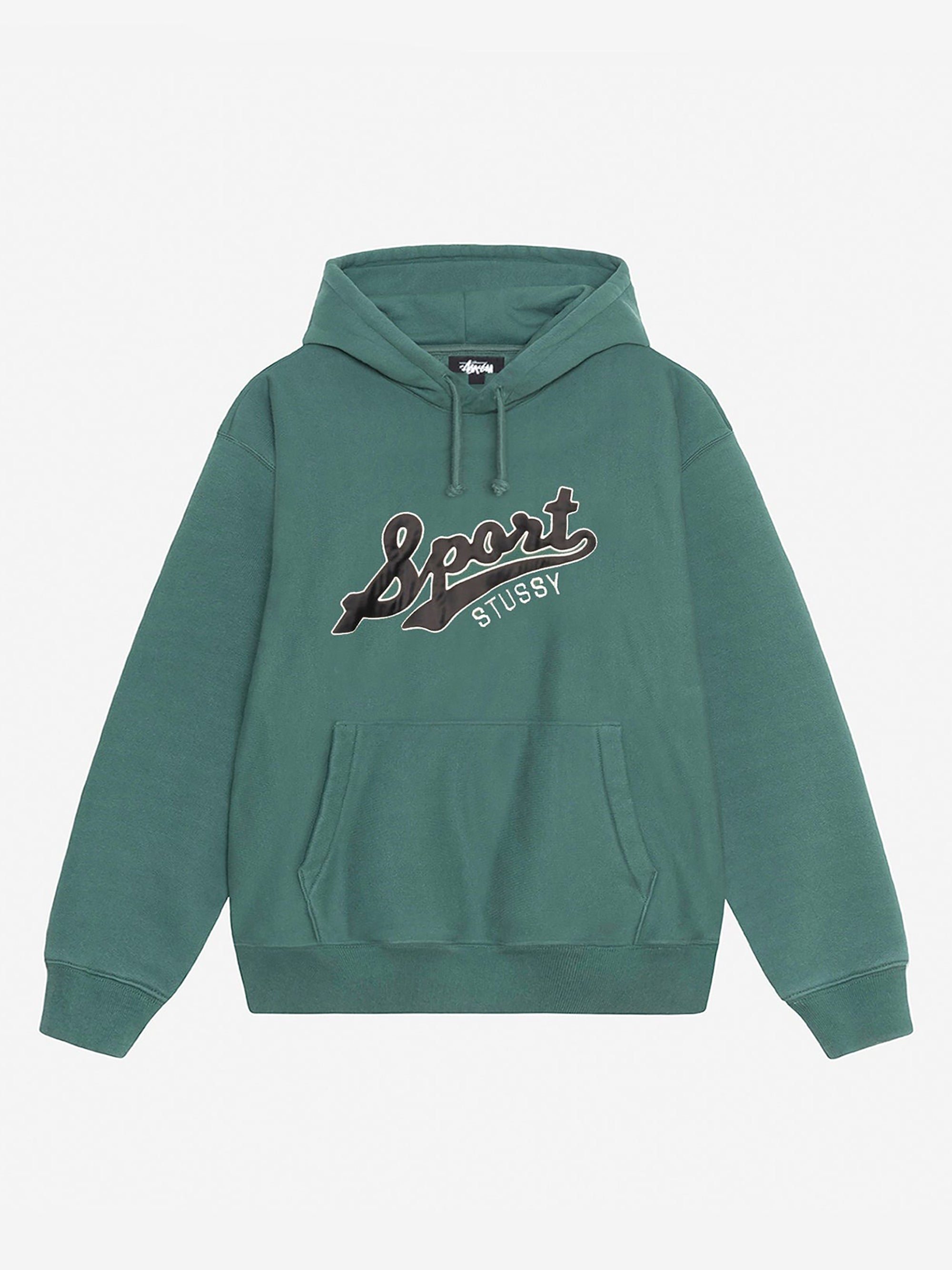 Image of Stussy Satin Patch Oversized Hood - Green