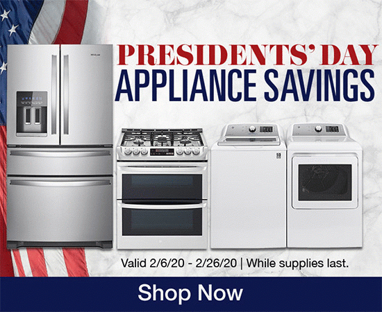Presidents' Day Appliance Savings