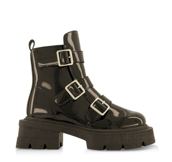 Lug Sole Triple Buckle Combat Boots