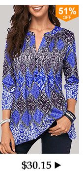 Split Neck Button Front Pleated Detail Blouse