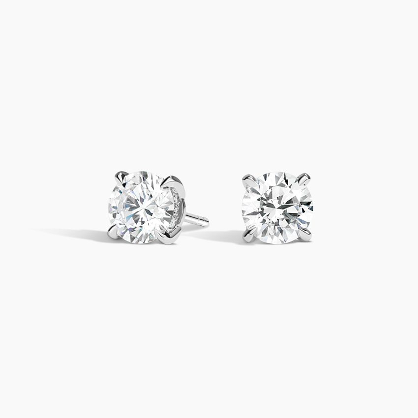 Four-Prong Round Diamond Stud Earrings