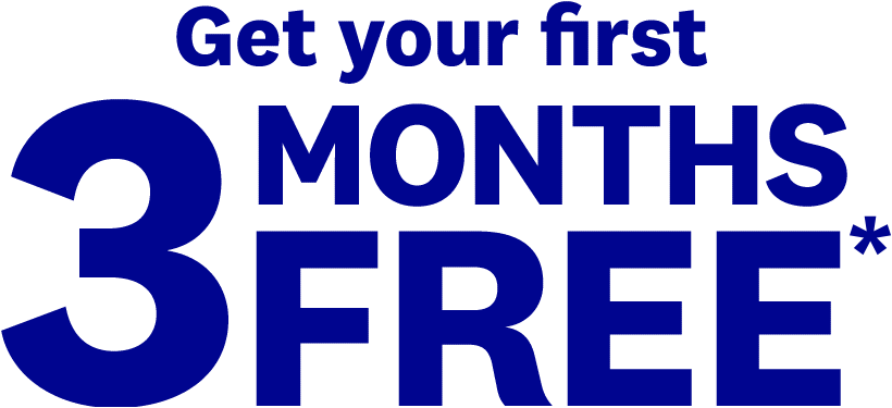 Get your first 3 MONTHS FREE*