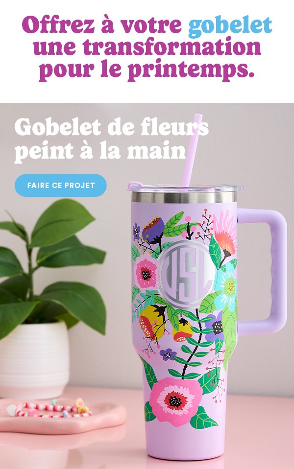 Hand Painted Flower Tumbler