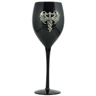 Twin Dragons Crucifix Wine Glass