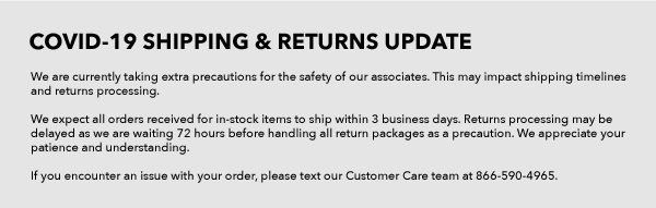 COVID-19 Shipping and Returns Disclaimer