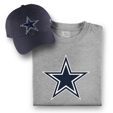Dallas Cowboys NFL Pro Line by Fanatics Branded T-Shirt and Hat Bundle - Navy/Gray