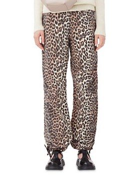 Ganni Leopard Print Drawstring Pants 