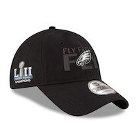 New Era Philadelphia Eagles Black Super Bowl LII Champions Tonal Fly 9TWENTY Adjustable Hat
