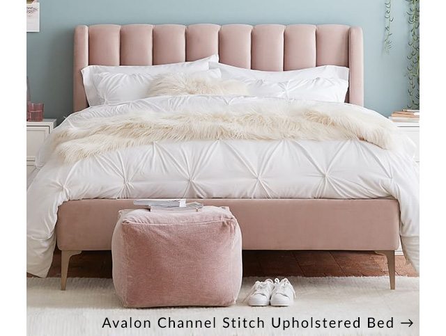 AVALON CHANNEL STITCH UPHOLSTERED BED