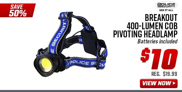 Police Security Breakout 400-Lumen COB Pivoting Headlamp