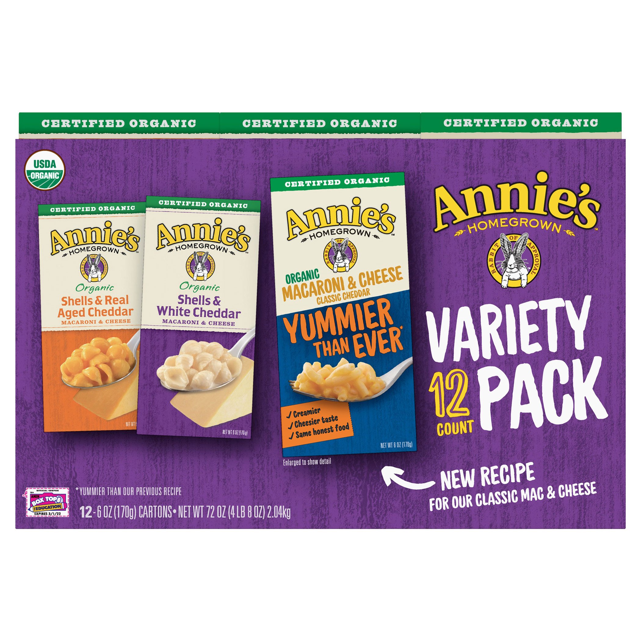 Annie's Mac & Cheese Variety Pack, 12-Count, 6 Ounces Each