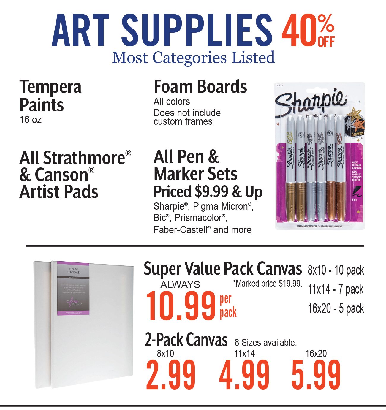 40% Off Select Art Supplies