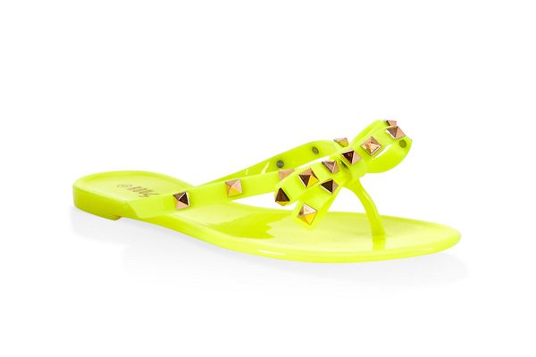 Studded Bow Jelly Flip Flops