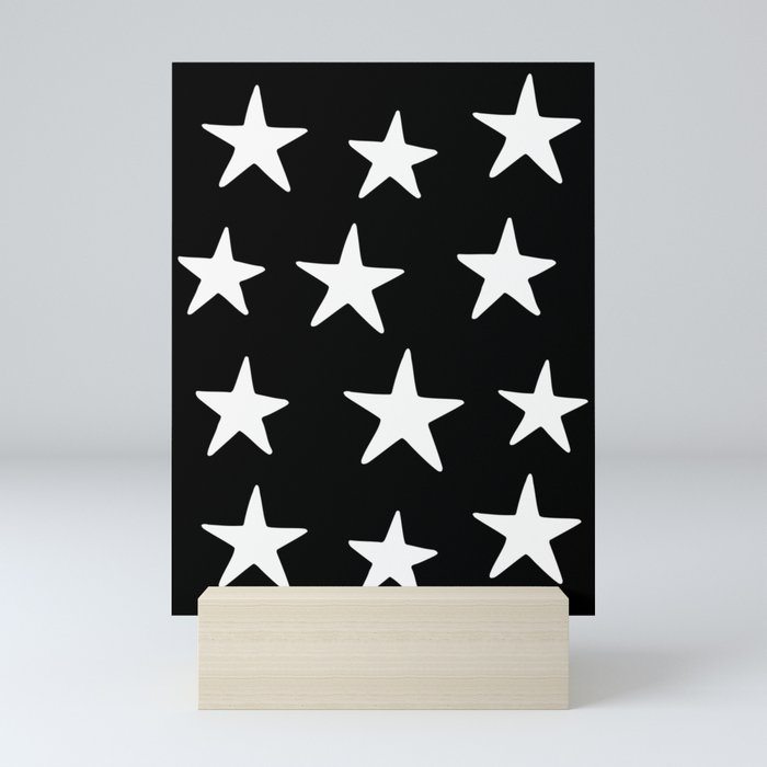 Star Pattern White On Black