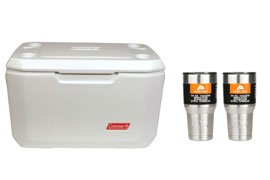 Coleman Xtreme 70-Quart Marine Cooler + Two (2) Ozark Trail 30oz Stainless Steel Double-Wall Tumblers