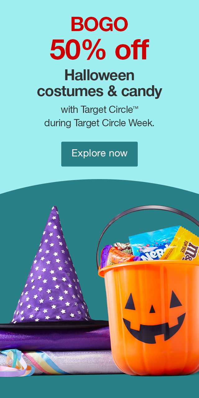 BOGO 50% off Halloween costumes & candy with Target Circle™ during Target Circle Week. Explore now