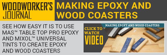 Watch the WWJ Video: Making Epoxy and Wood Coasters!