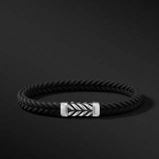 Chevron Black Rubber Bracelet, 6mm