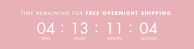 TIME REMAINING FOR FREE OVERNIGHT SHIPPING