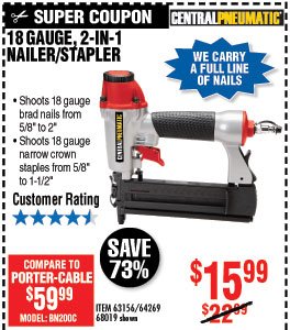 18 Gauge 2-in-1 Air Nailer/Stapler