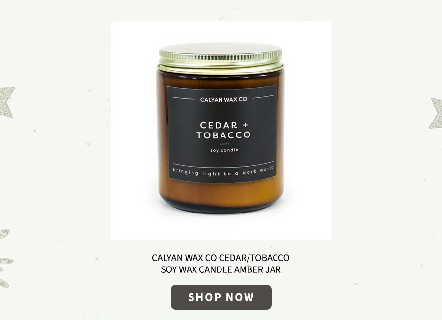 Calyan Wax Co Cedar/Tobacco Soy Wax Candle Amber Jar