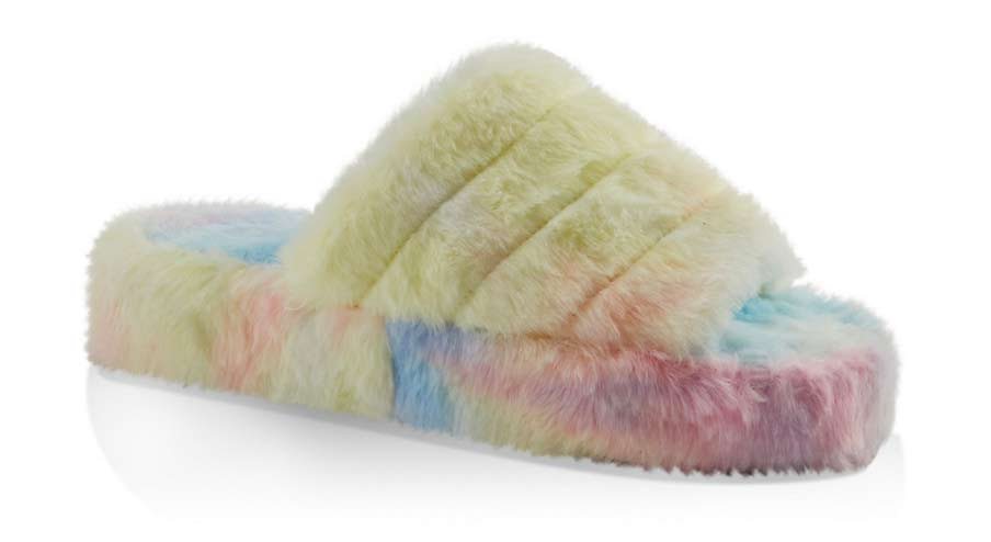 Platform Faux Fur Slide Sandals