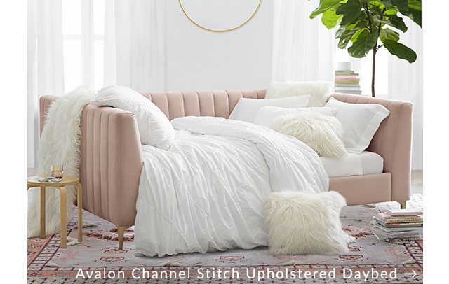 AVALON CHANNEL STITCH UPHOLSTERED DAYBED