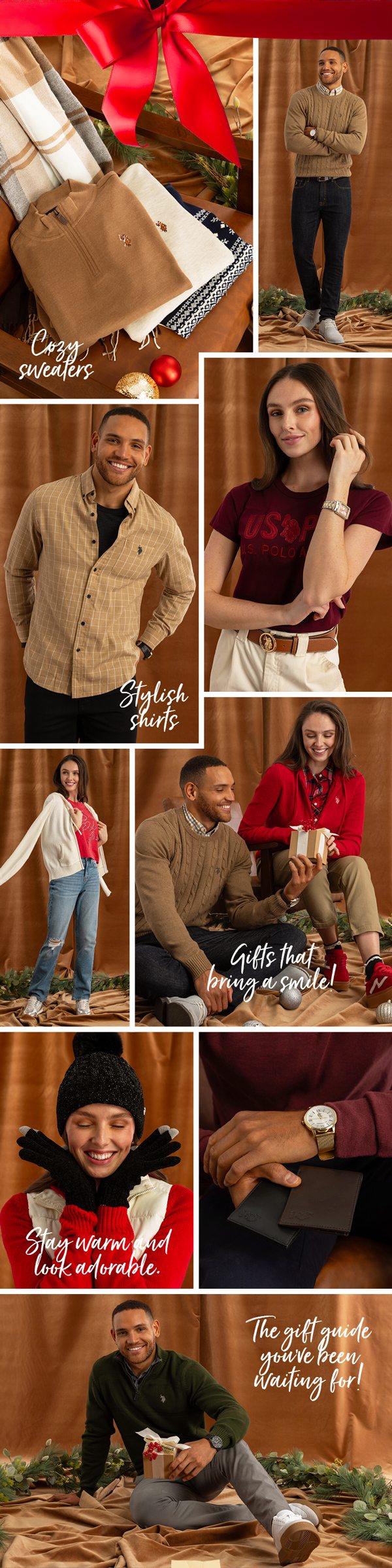 Cozy sweaters, stylish shirts. Gifts that bring a smile! Stay warm and look adorable. The gift guide you've been waiting for!