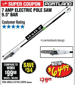 View 9.5 In. 7 Amp Electric Pole Saw