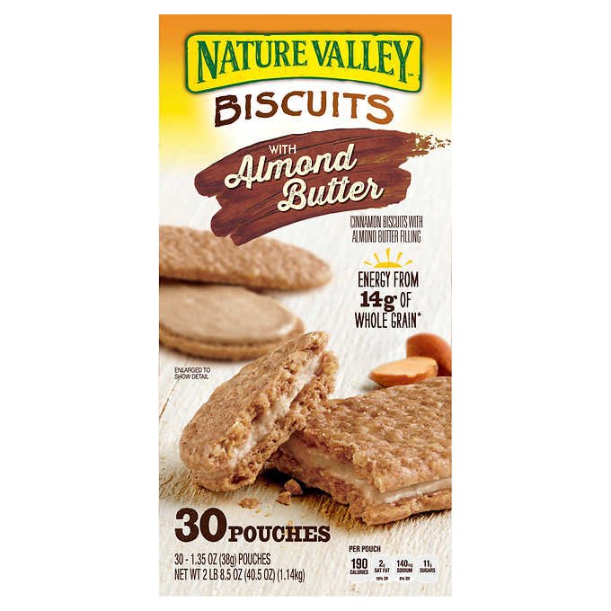 Nature Valley Biscuits with Almond Butter, 1.35 Ounce, 30-Count