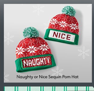 Naughty or Nice Sequin Pom Hat